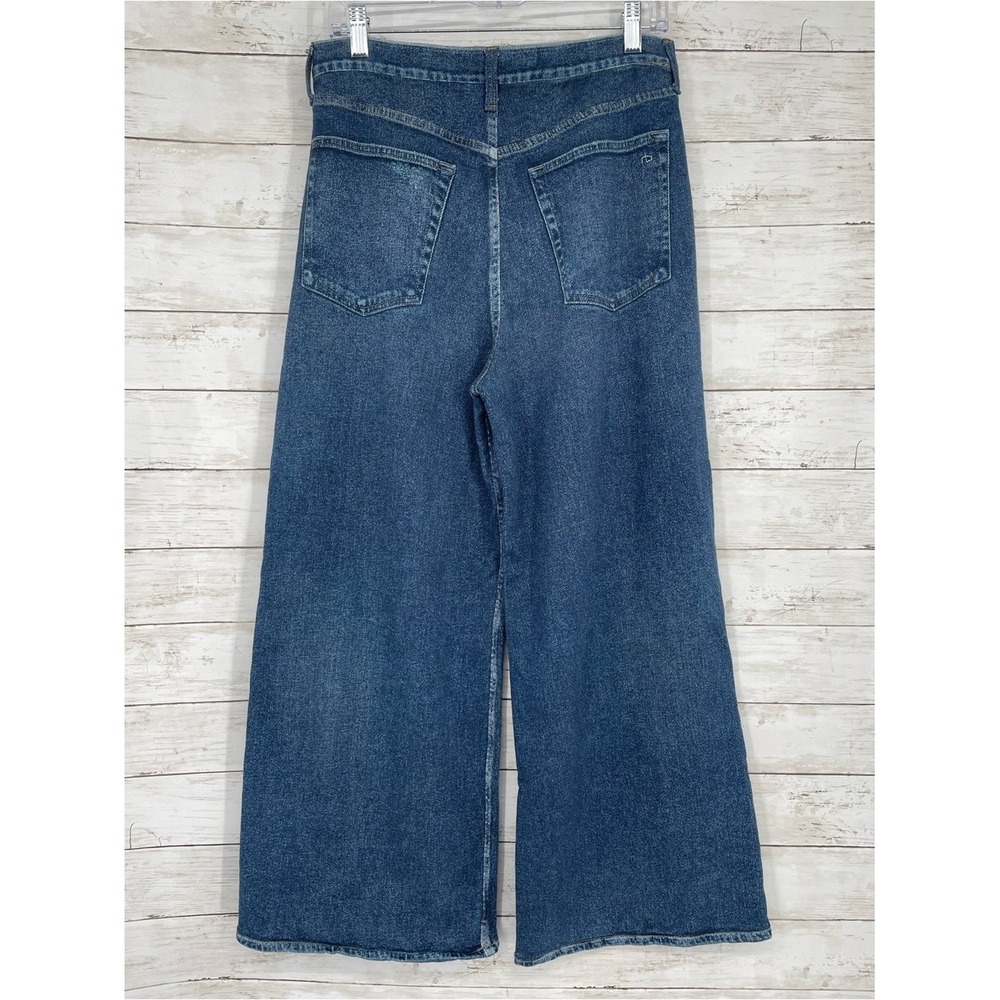 Rag & Bone Miramar Wide-Leg Ankle Cotton Terry Pant Jean Size 29 Mid-Dark Wash - Picture 2 of 8